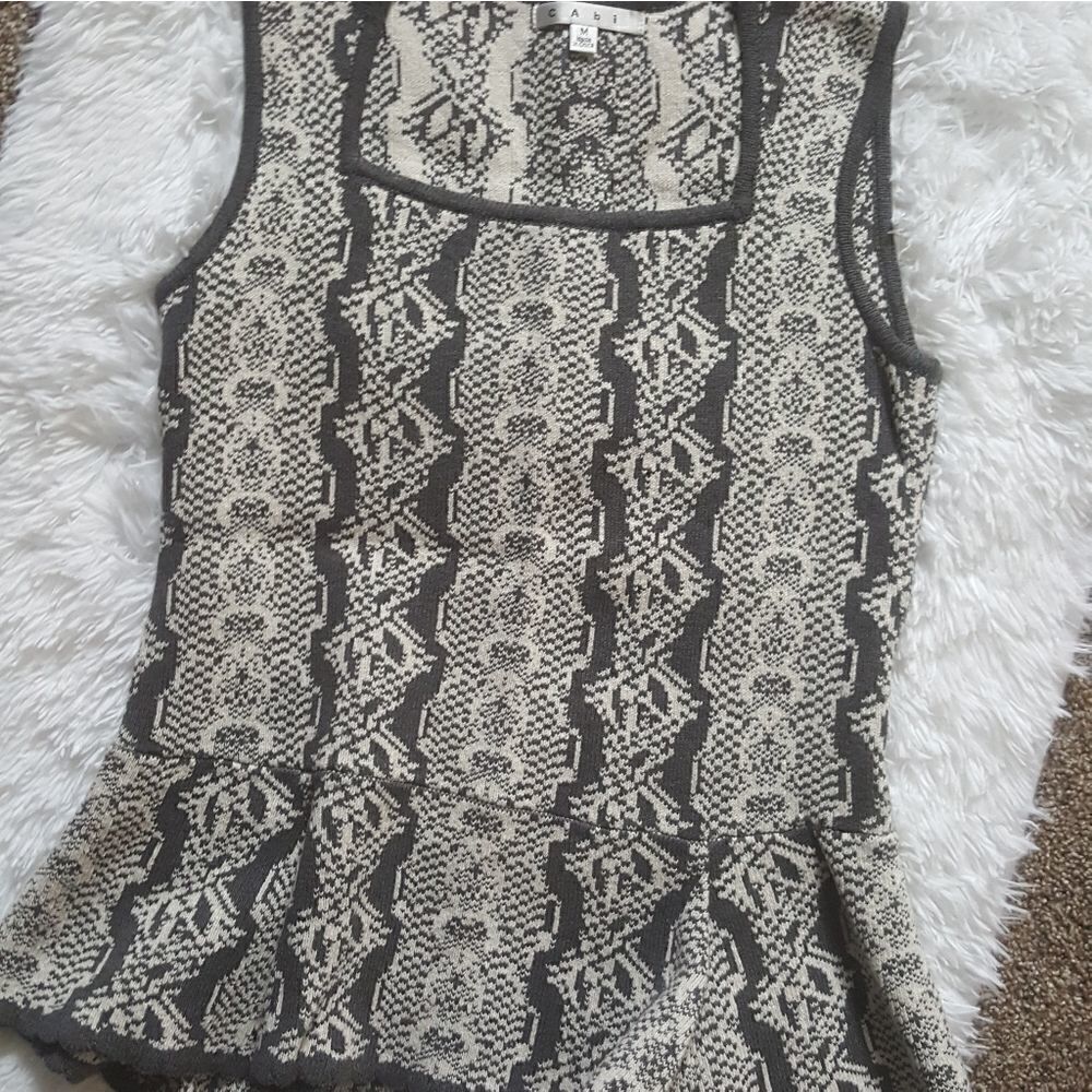 ‎Cabi peplum shell sleeveless sweater top Womens Size Medium